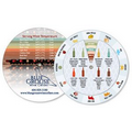 White Vinyl 2-Wheel wine & food pairing (6" dia.) 4CP front & back